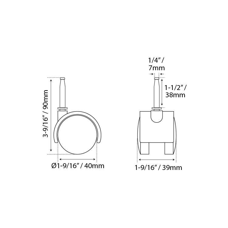 RODAJA CON PERNO A PRESIÓN MOD. R6029