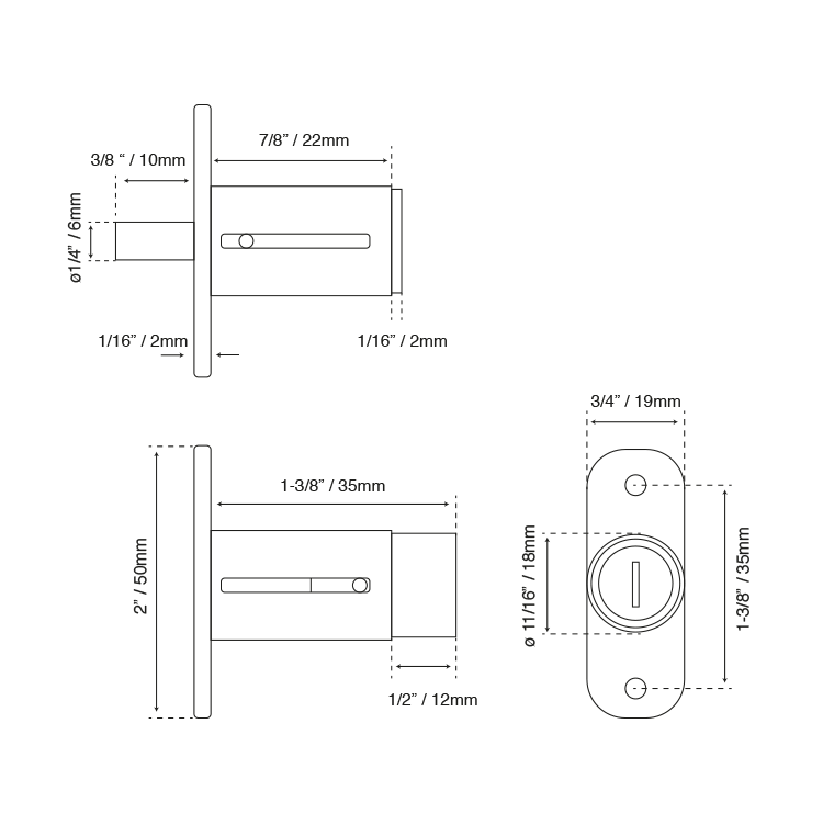 CERRADURA PARA MUEBLE MOD.200C