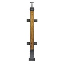 KIT DE POSTE PLANO DE ACERO INOXIDABLE/MADERA 36&quot; C/SOPORTE CUADRADO (CRISTAL DE 3/8&quot;-1/2&quot;)