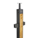 KIT DE POSTE PLANO DE ACERO INOXIDABLE/MADERA 36&quot; C/SOPORTE CUADRADO (CRISTAL DE 3/8&quot;-1/2&quot;)