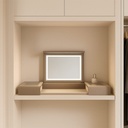 COMODA MDF/CUERO/ACABADO CRISTAL MARRON