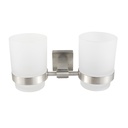PORTAVASOS DOBLE PARA BAÑO DE ACERO INOXIDABLE - MOD. VAS202