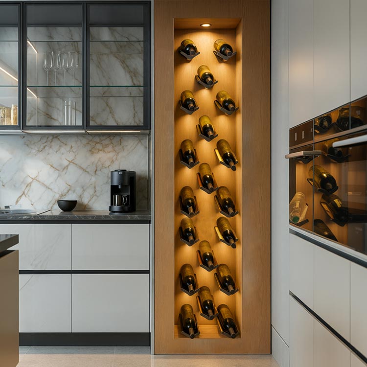 SOPORTE PARA BOTELLAS DE VINO CON LUZ LED (250X125mm)