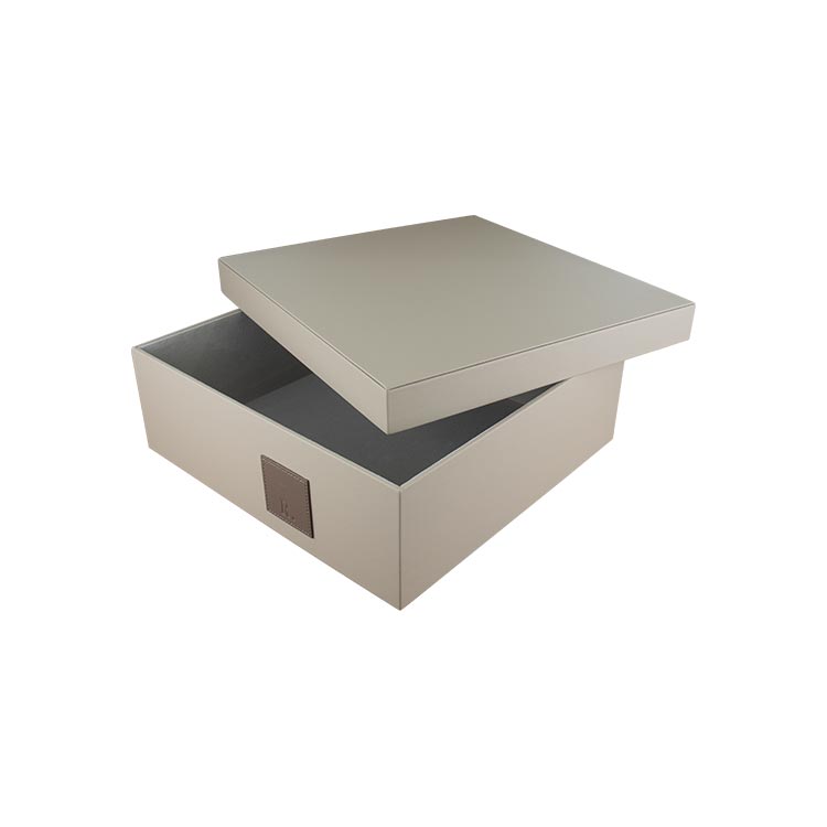 CAJA DE ALMACENAMIENTO GRIS (MDF+CUERO DE MICROFIBRA) - Mod. C3220