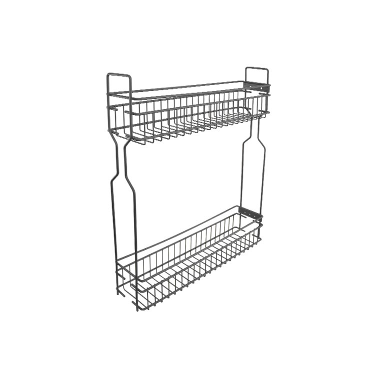 EXTRAIBLE DE COCINA DE ACERO GRIS OBSCURO (2 CANASTILLAS)