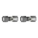 SISTEMA TELESCOPICO P/3 PUERTAS PERFIL ALUMINIO (820-1200MM) + 3 RIELES DE ALUMINIO + 1 ACC