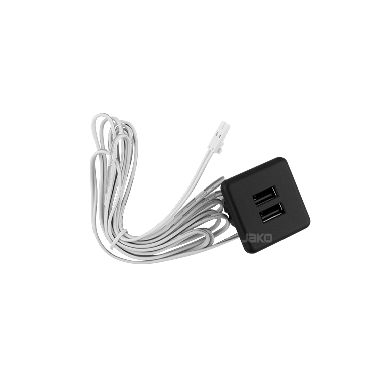 CARGADOR PARA MUEBLE DOBLE USB CUADRADO MOD. JKUSB001