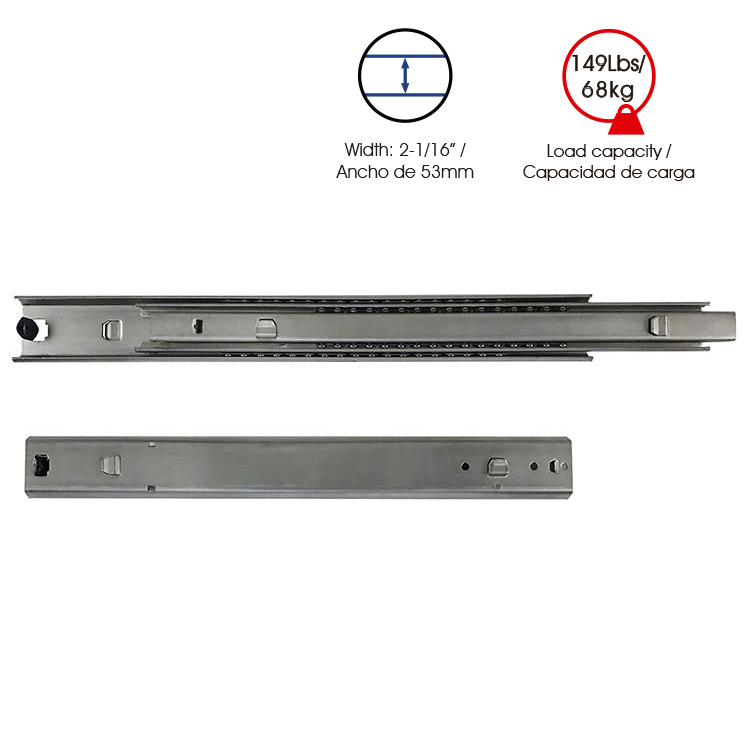 CORREDERA PARA MUEBLES METÁLICOS H53 MOD. 5303BZ