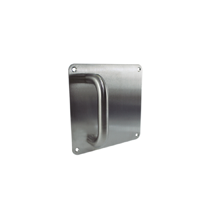 PLACA DE EMPUJE CON MANIJA 170mm x 170mm MOD. 817 X170X170 INOX