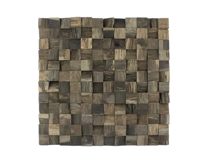 PANEL DECORATIVO MADERA DE PINO EN FORMA DE MOSAICO CON RELIEVE (30×30cm)