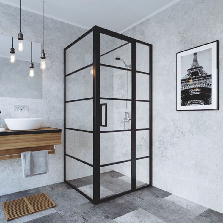 CANCEL DE BAÑO EN L NEGRO CON CRISTAL (2×1mts) (copia)