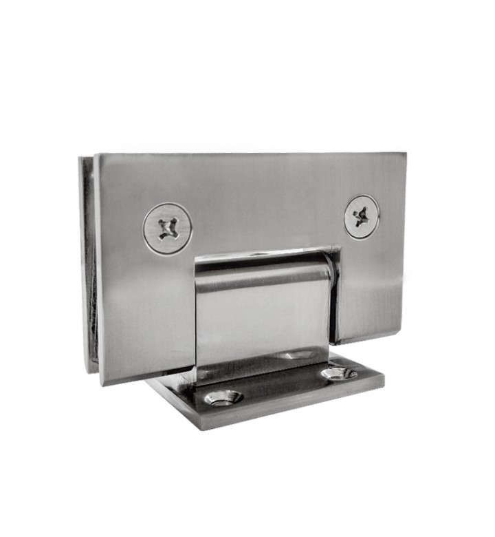 BISAGRA MURO-CRISTAL 90° CON BASE CORTA