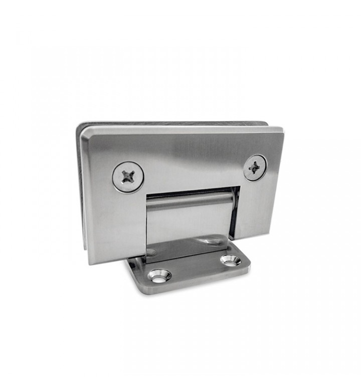 BISAGRA BISELADA MURO-CRISTAL 90° CON BASE CORTA