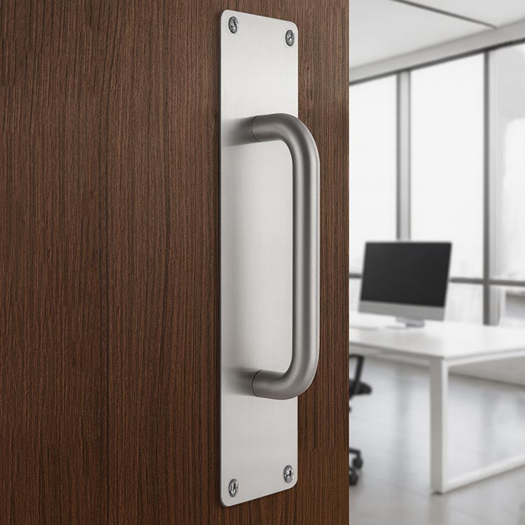 PLACA DE EMPUJE CON JALADERA (300×75mm) - ACERO INOXIDABLE 304 - MOD. PJ107300