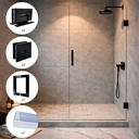 KIT PARA BAÑO (2 BISAGRAS VTR-101A, 1 MANILLON L176, 3 CONECTORES  VTR-871S, 1 PERFIL POLICARBONATO VTR-206C12T) MOD. KIT1