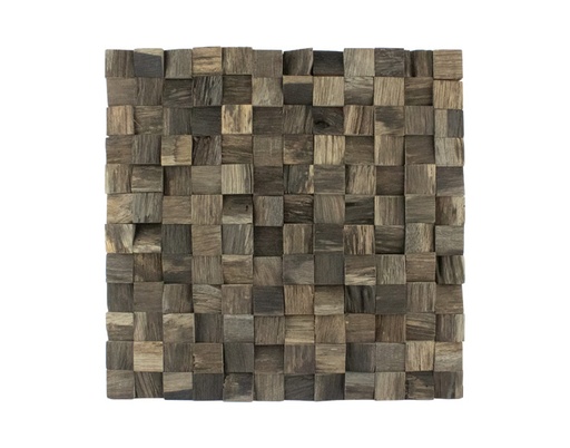 [MCH.PAN.0043] PANEL DECORATIVO MADERA DE PINO EN FORMA DE MOSAICO CON RELIEVE (30×30cm)