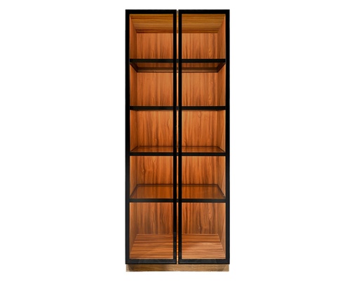 [VACM1-240-90MB] VITRINA CRISTAL/MADERA CON LUZ LED (2400×900×550mm) (MÓDULO DE 4 REPISAS) MOD. VACM1