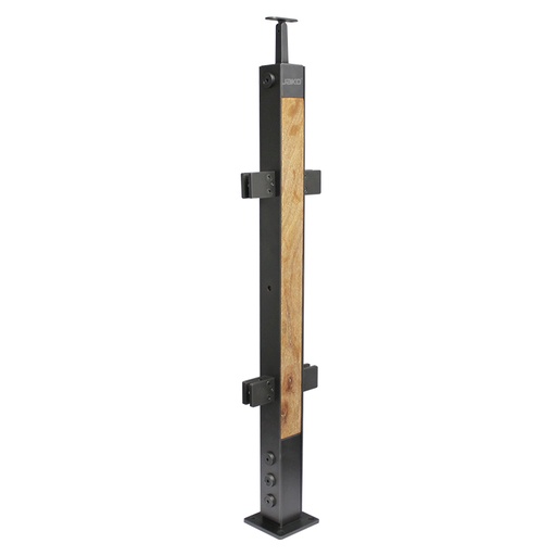 [L-WOODC36H180NE] KIT DE POSTE PLANO DE ACERO INOXIDABLE/MADERA 36&quot; C/SOPORTE CUADRADO (CRISTAL DE 3/8&quot;-1/2&quot;)