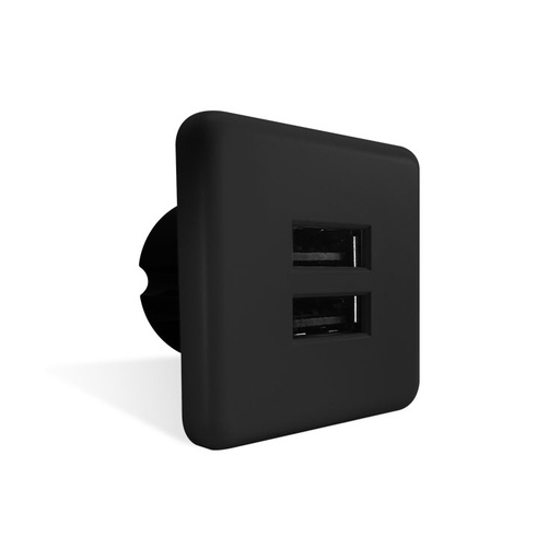 CARGADOR PARA MUEBLE DOBLE USB CUADRADO MOD. JKUSB001