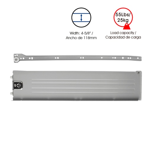 CORREDERA PARA COCINA METALBOX H118MM MOD. 13E