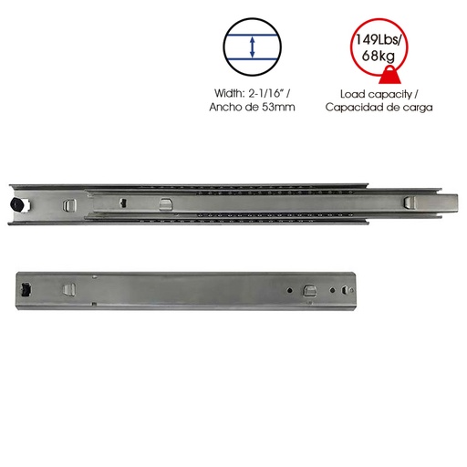 CORREDERA PARA MUEBLES METÁLICOS H53 MOD. 5303BZ